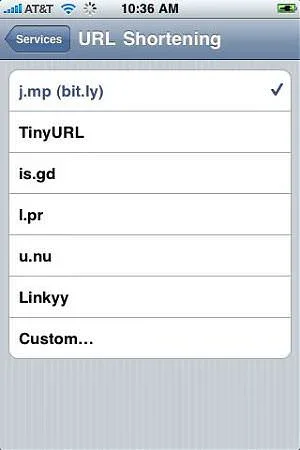 Configurar Twitter en iOS para usar bit.ly