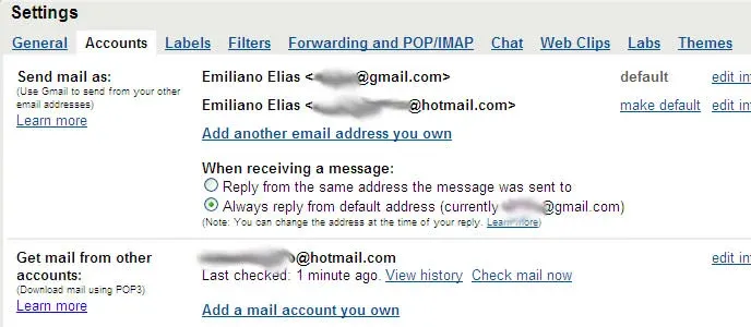 Como configurar Gmail para leer mails de otras cuentas propias