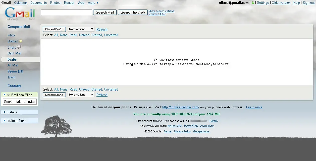 Los themes de Gmail reaccionan con el clima