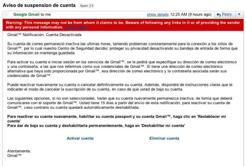 Phishing de Gmail