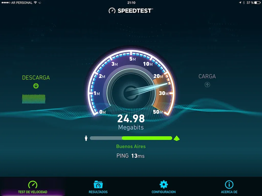Speedtest de Ookla para iPad.