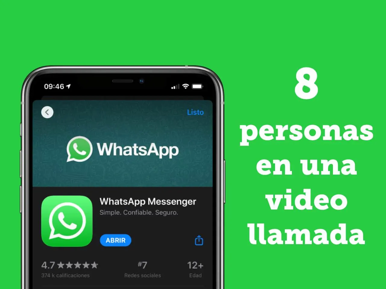 Whatsapp aumenta el límite de participantes en una videollamada de 4 a 8 personas